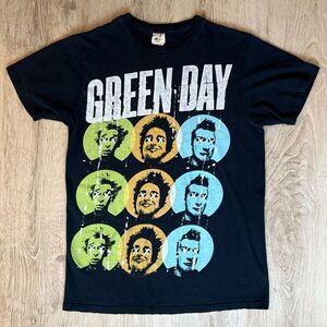 Green Day Graphic T-Shirt Multi Portrait Print Black Size M Vintage Style